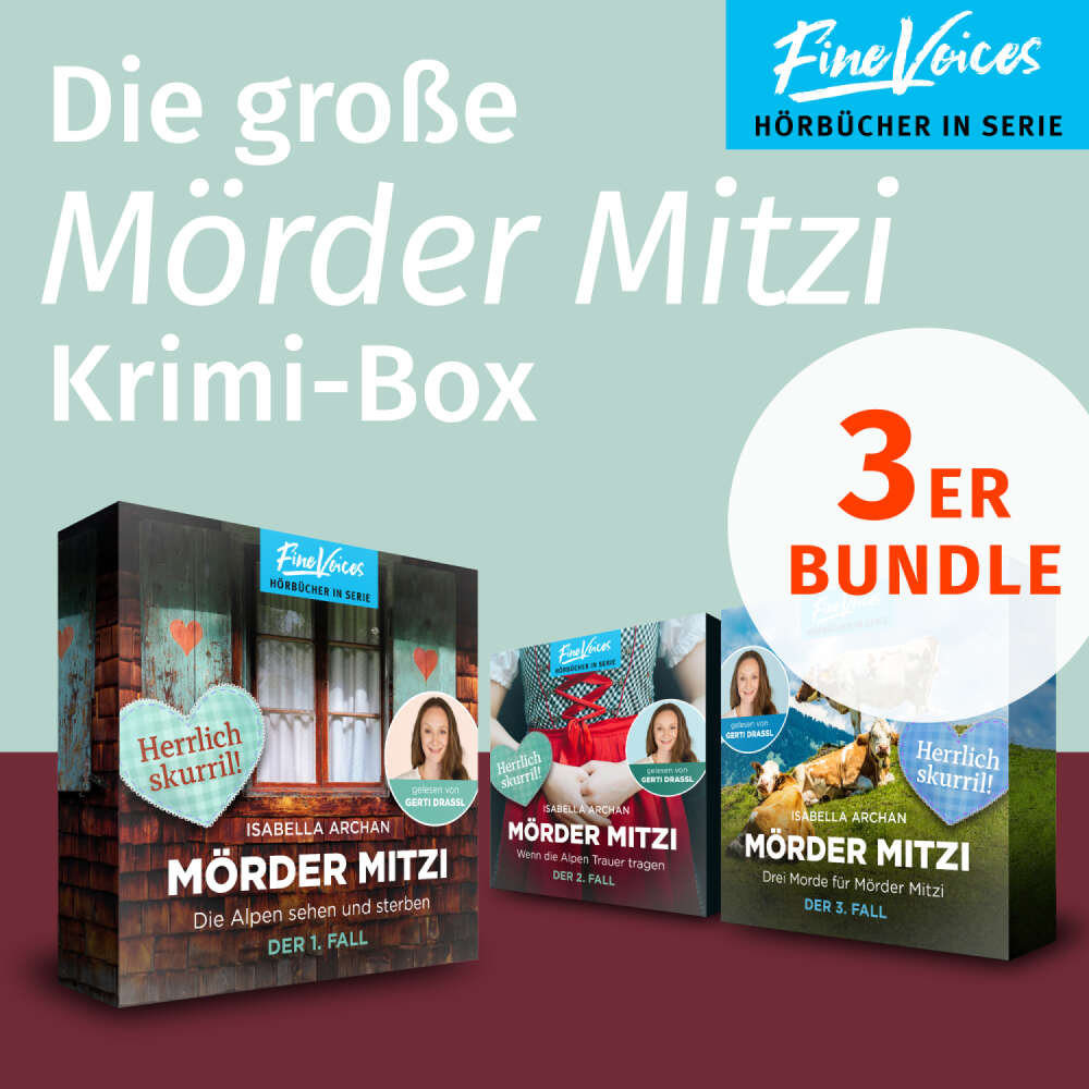 Cover von Isabella Archan - Die große MörderMitzi Krimi-Box - Die Alpen sehen und sterben + Wenn die Alpen Trauer tragen + Drei Morde für die MörderMitzi