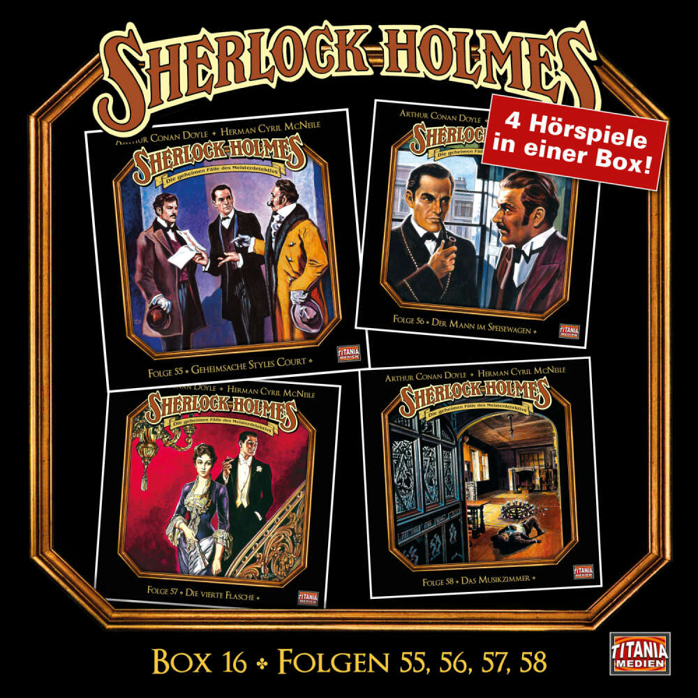 Cover von Sherlock Holmes - Die geheimen Fälle des Meisterdetektivs - Box 16 - Folgen 55, 56, 57, 58