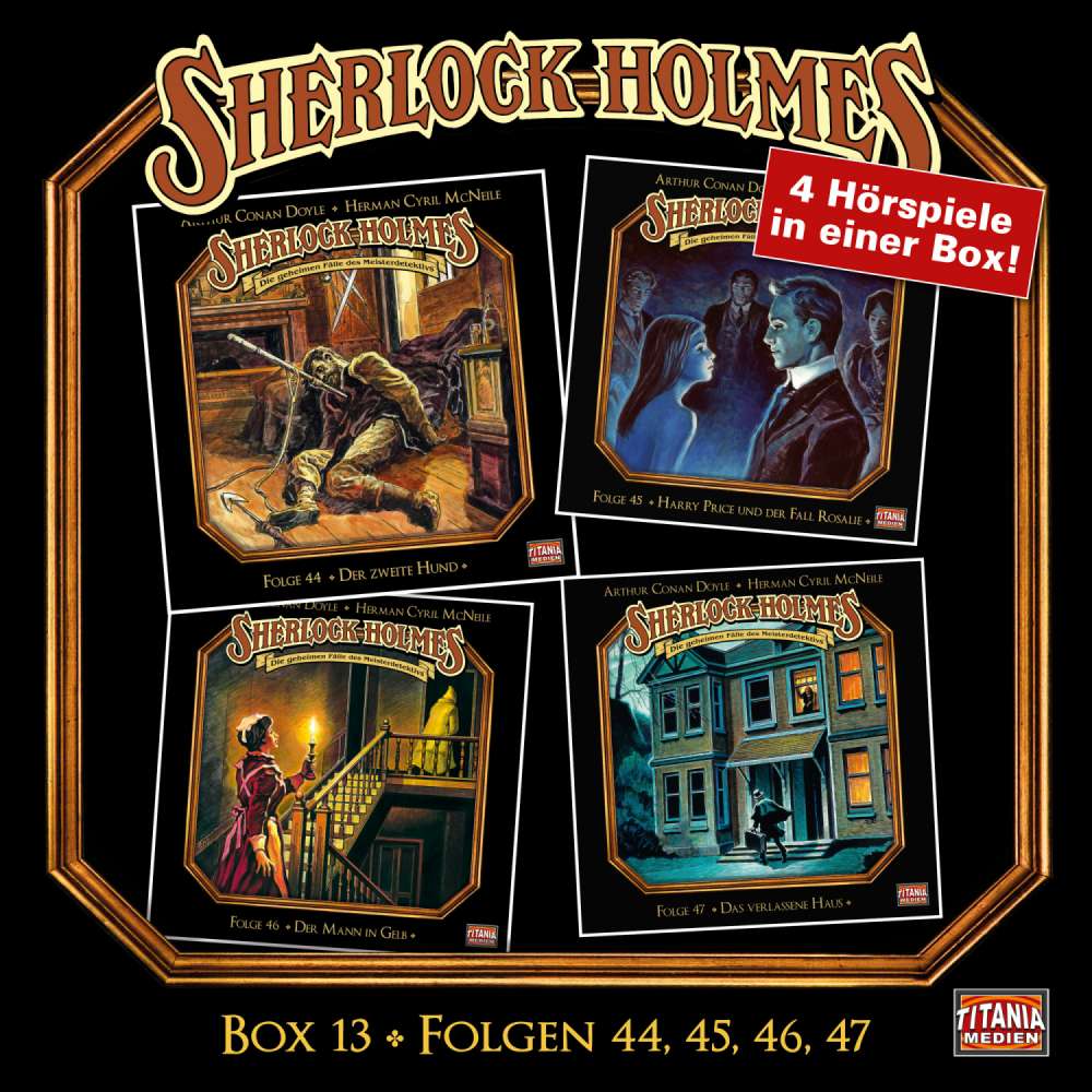 Cover von Sherlock Holmes - Die geheimen Fälle des Meisterdetektivs - Box 13 - Folgen 44, 45, 46, 47