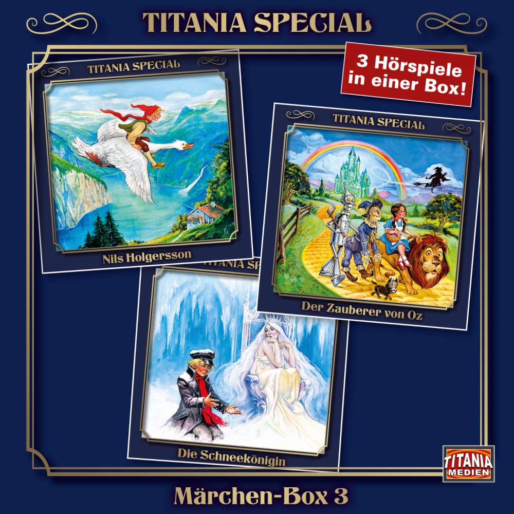 Cover von Titania Special - Box 3 - Nils Holgersson, Der Zauberer von Oz, Die Schneekönigin