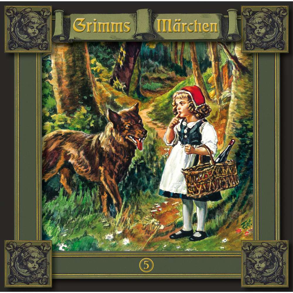 Cover von Grimms Märchen - Folge 5 - Rotkäppchen / Einäuglein, Zweiäuglein, Dreiäuglein / Tischlein deck dich, Goldesel und Knüppel aus dem Sack