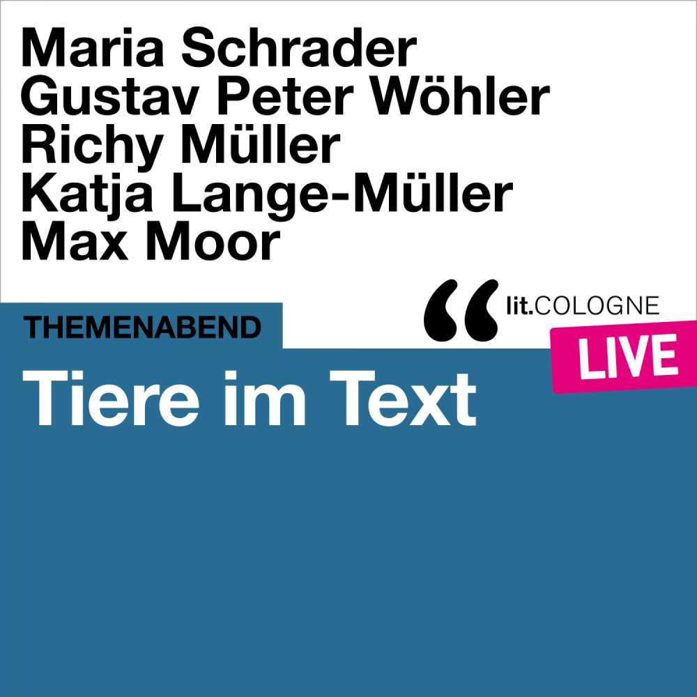 Cover von Maria Schrader - Tiere im Text - lit.COLOGNE live