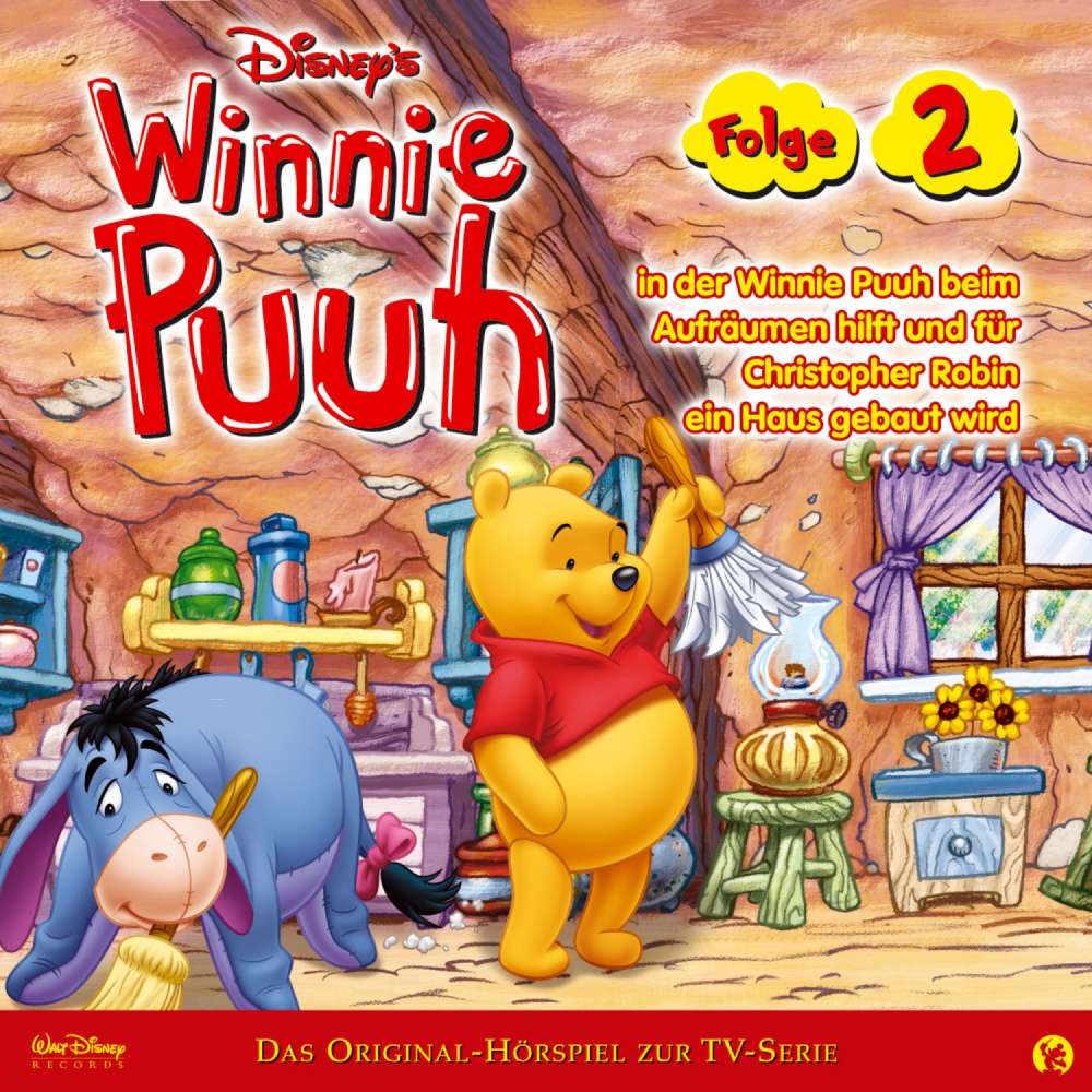 Cover von Winnie Puuh Hörspiel - Folge 2 - in der Winnie Puuh beim Aufräumen hilft und für Christoper Robin ein Haus gebaut wird