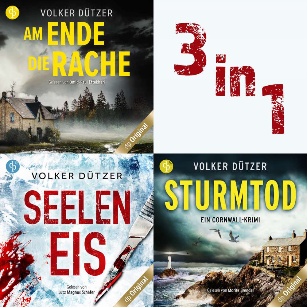 Cover von Volker Dützer - Nervenkitzel im Dreierpack: Am Ende die Rache / Seeleneis / Sturmtod (Nur bei uns!)