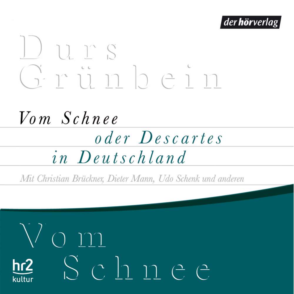 Cover von Durs Grünbein - Vom Schnee oder Descartes in Deutschland