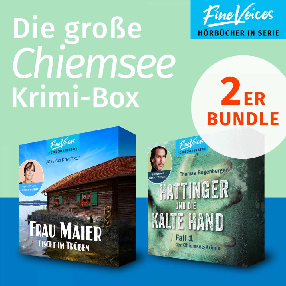 Cover von Jessica Kremser - Die große Chiemsee Krimi-Box - Frau Maier fischt im trüben: Chiemgau-Krimi + Hattinger und die kalte Hand: Chiemsee-Krimi